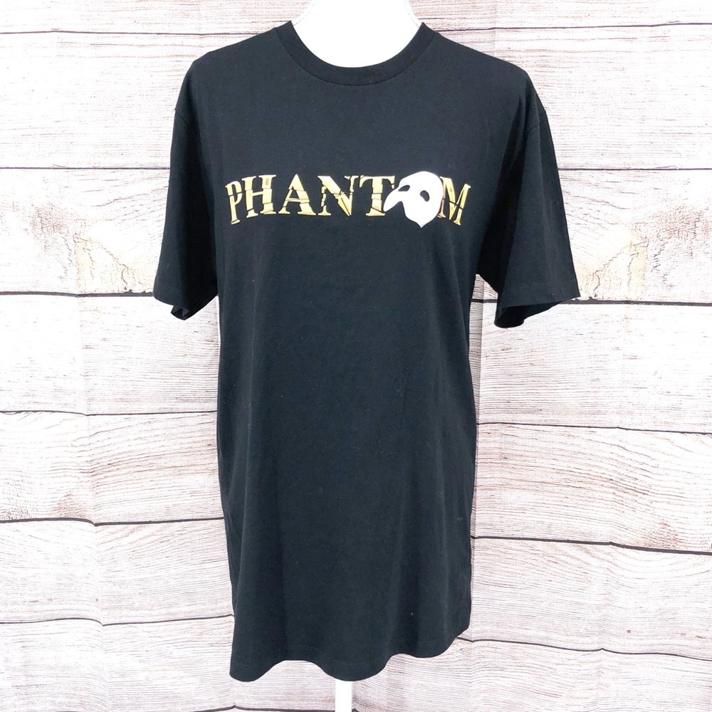 Phantom of The Opera “Phantom” Black & Gold Graphic T-Shirt Size M